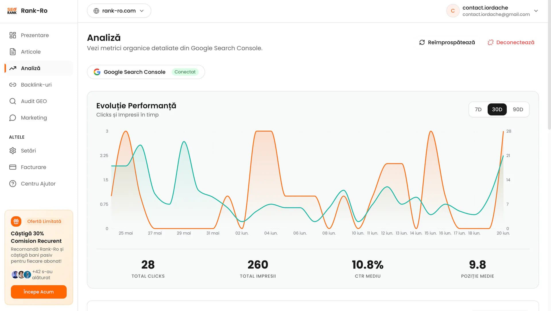 RankRO SEO product screenshot 1