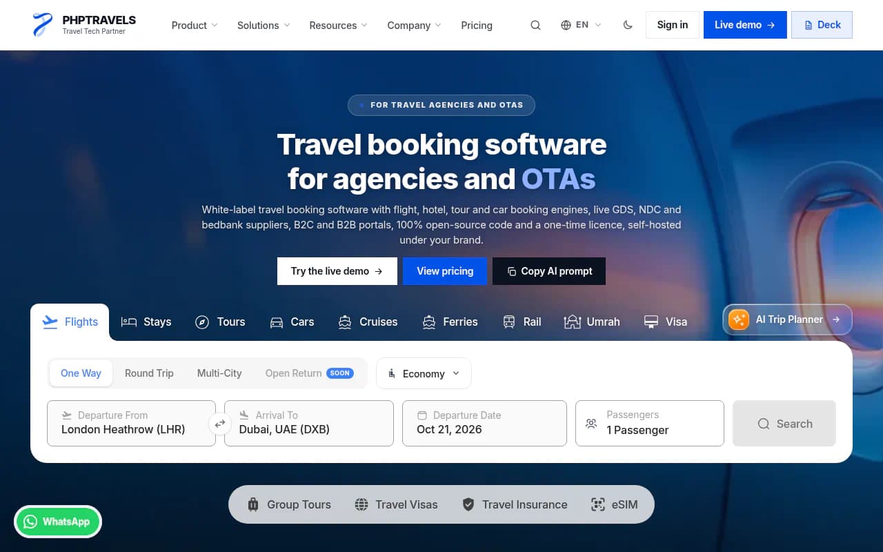 PHPTRAVELS product screenshot 1