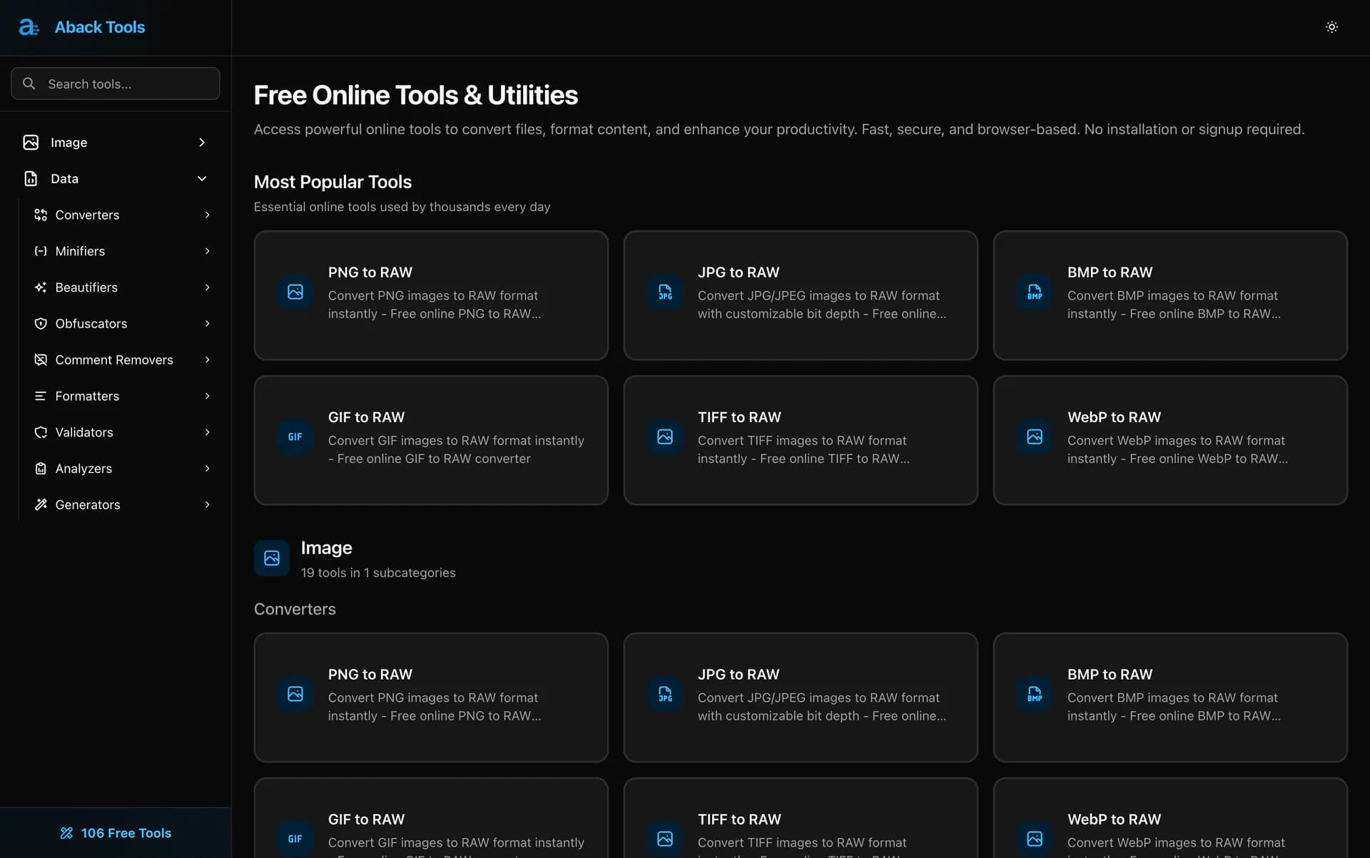 Aback Tools product screenshot 1