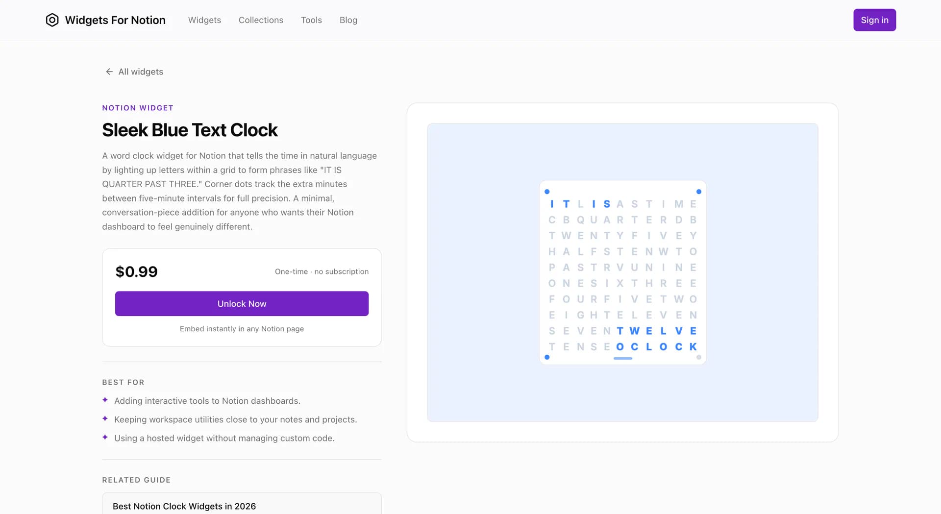 Widgets For Notion product screenshot 1