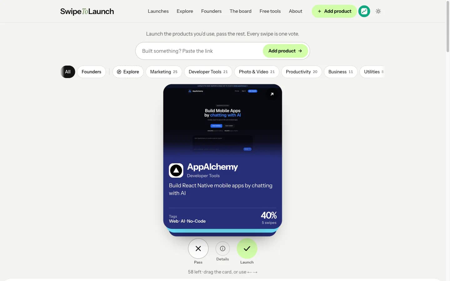 SwipeToLaunch product screenshot 1