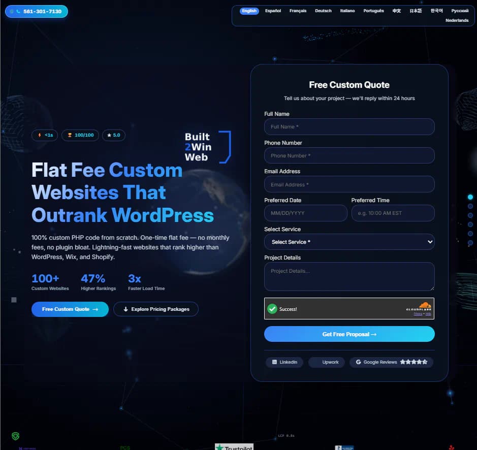 BuiltToWinWeb product screenshot 1