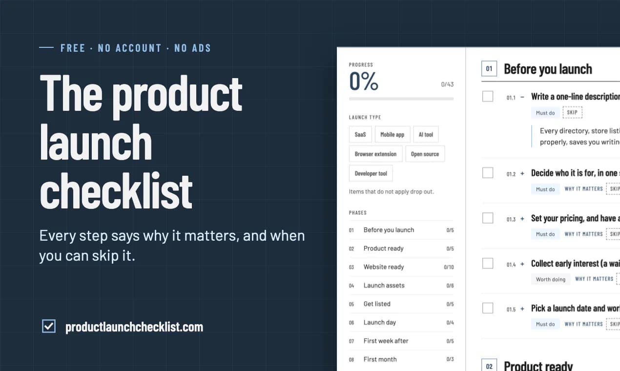Product Launch Checklist product screenshot 1