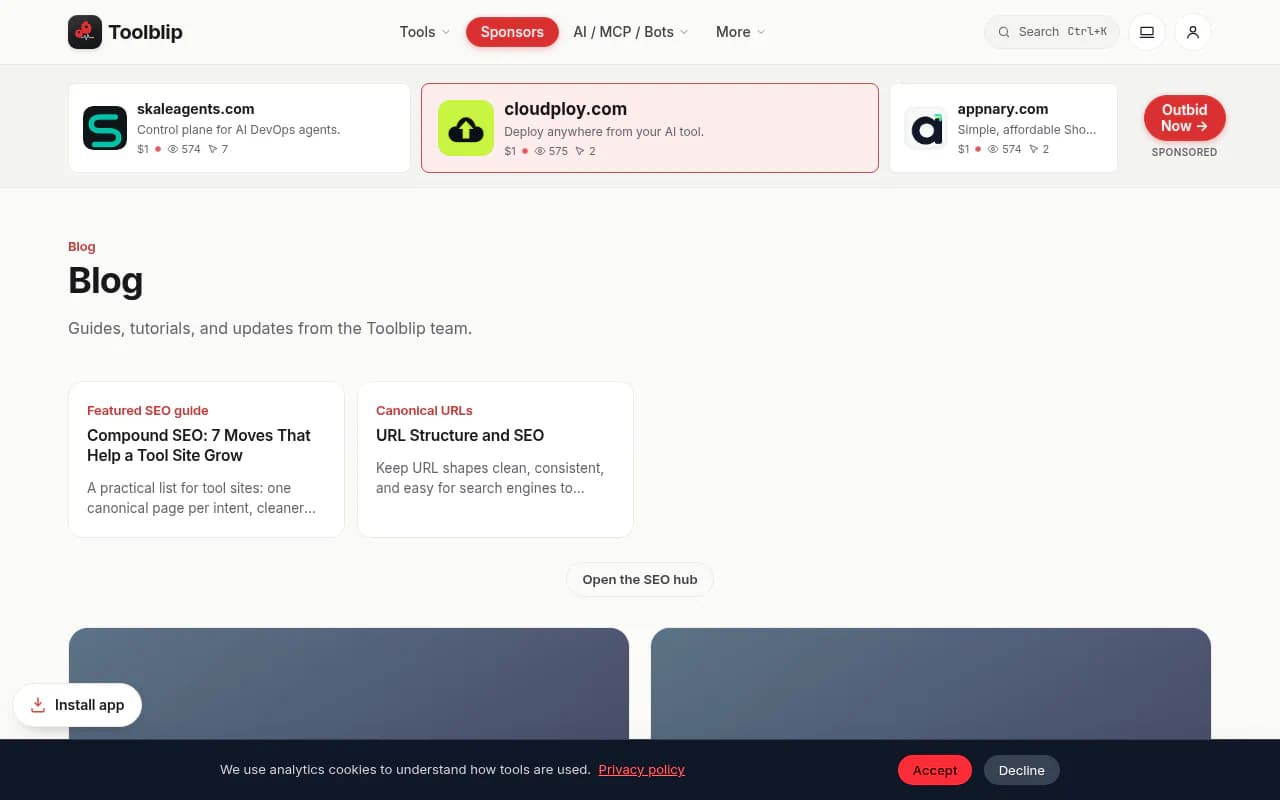 Toolblip product screenshot 2