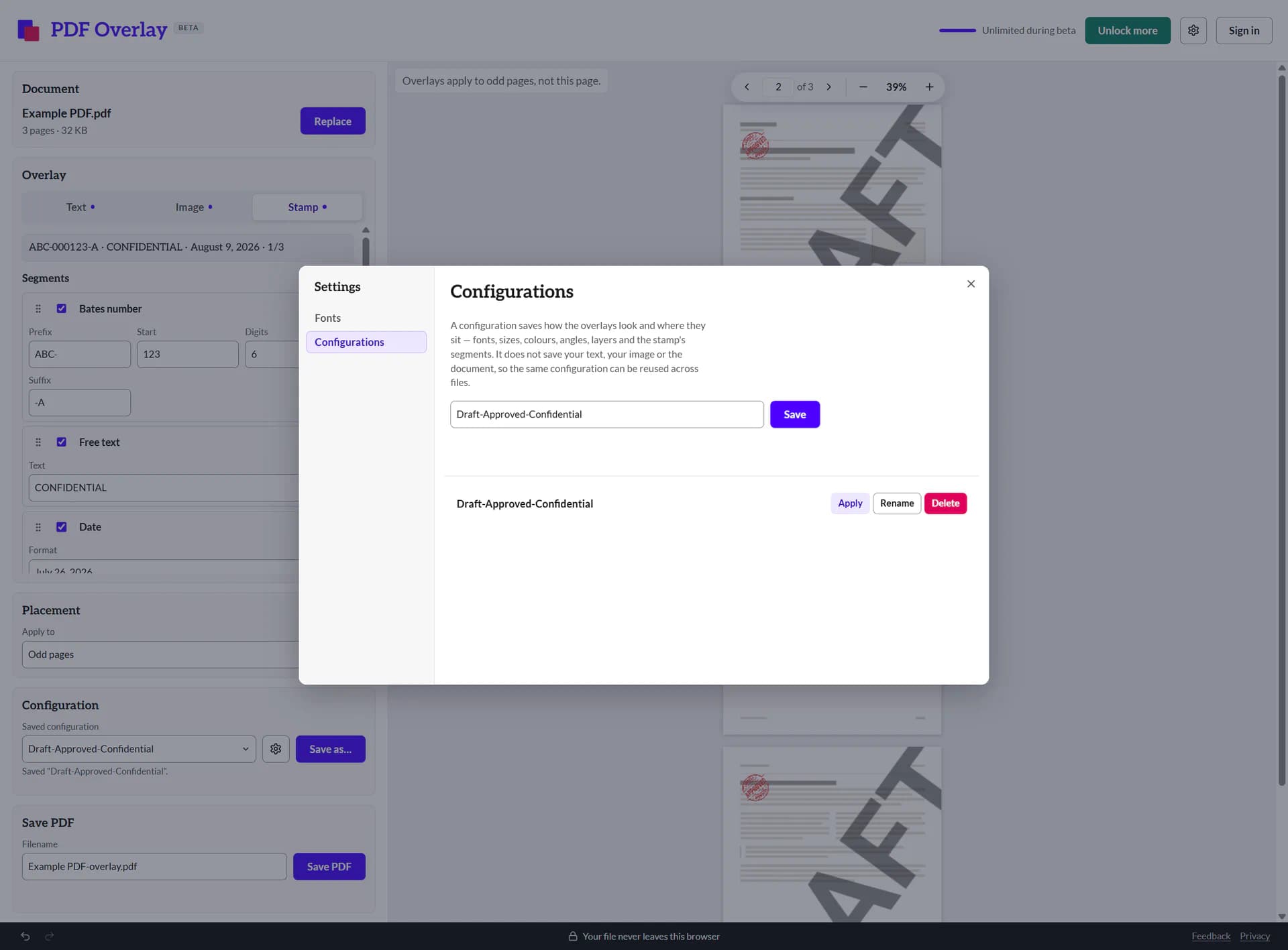 PDF Overlay product screenshot 2