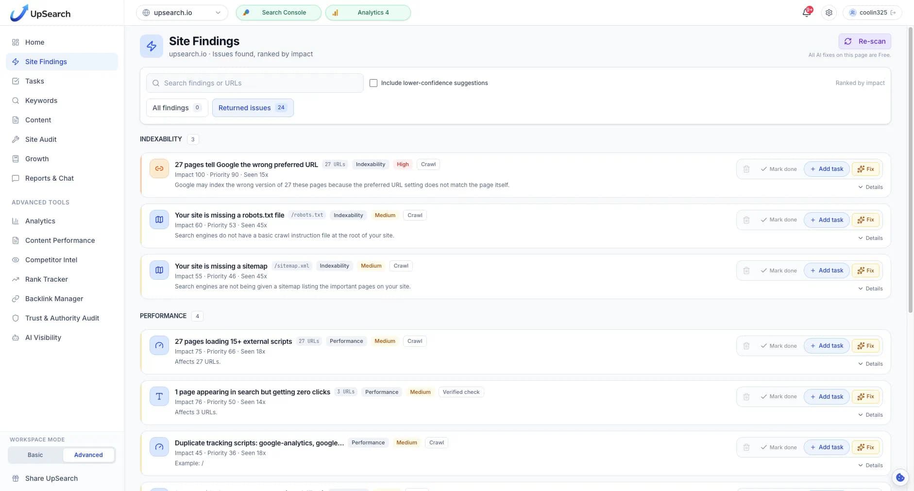 UpSearch product screenshot 2